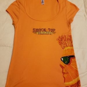 Women's Shock Top Orange Scoop Neck Beer Shirt